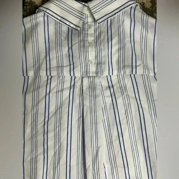 BCBGMAXAZRIA Blue and White Striped Shirt Dress Size Small - Picture 7 of 7